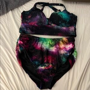 Galaxy Print Women’s Two Piece Swimsuit
